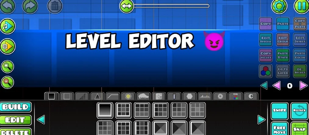 Geometry Dash level editor